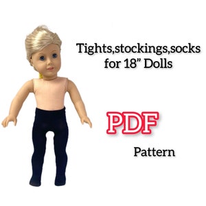 Puede incluir: Un patrón PDF para hacer medias, calcetines y calcetines para muñecas de 45 cm. El patrón se muestra con una muñeca usando el producto terminado.
