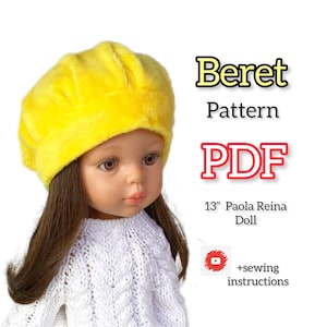 Beret for dolls pattern pdf, for paola reina doll