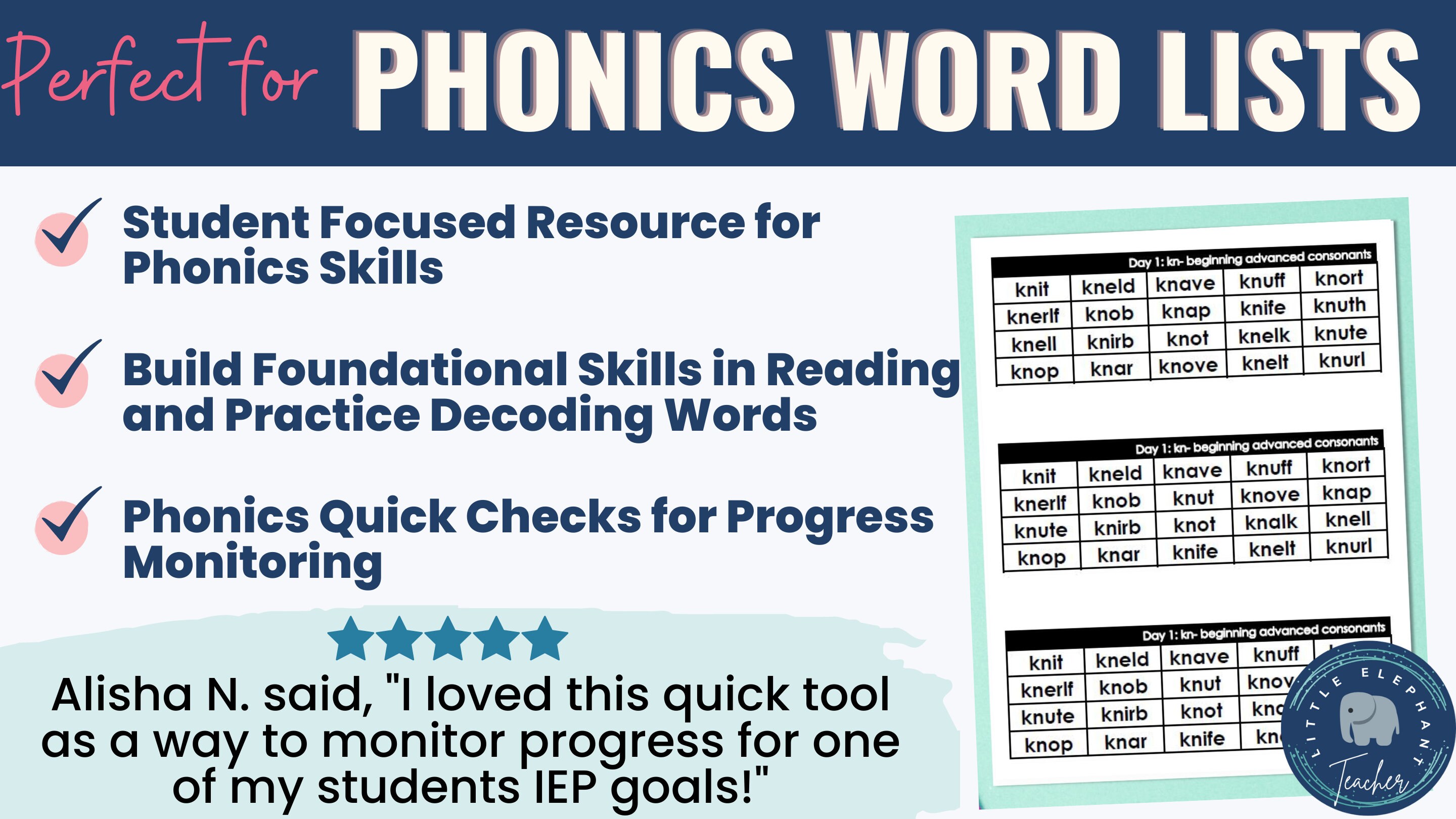 Phonics Word Lists Phonics Printable Cards for Real and Nonsense Words ...