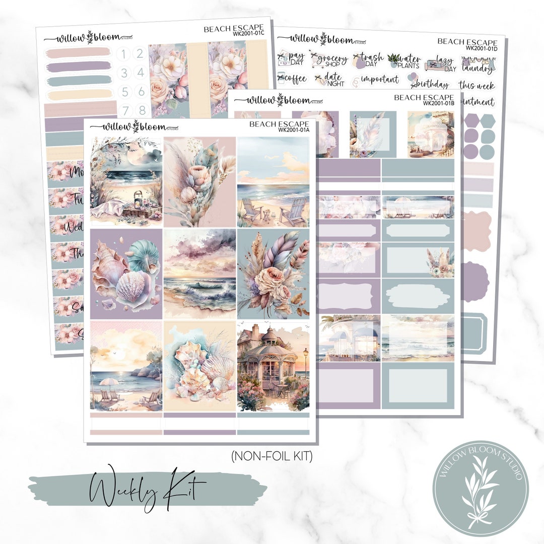 Weekly Planner Stickers Beach Escape Weekly Planner Sticker Kit - Etsy