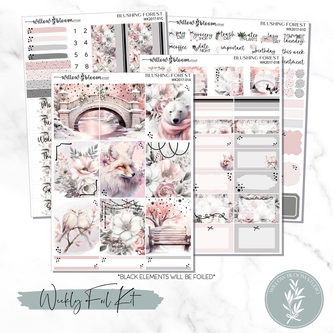 FOIL Weekly Planner Stickers Blushing Forest Weekly Planner Sticker Kit ...