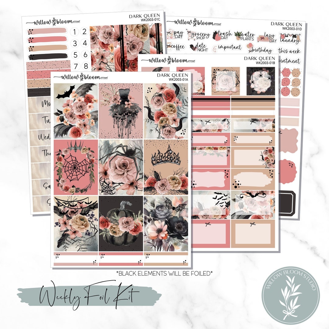 FOIL Weekly Planner Stickers Dark Queen Weekly Planner Sticker Kit - Etsy