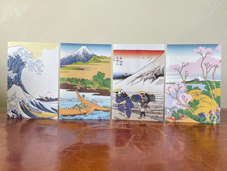 Japanese Woodblock Print Greeting Cards Set of 6 Handmade 4x6 Cards and ...