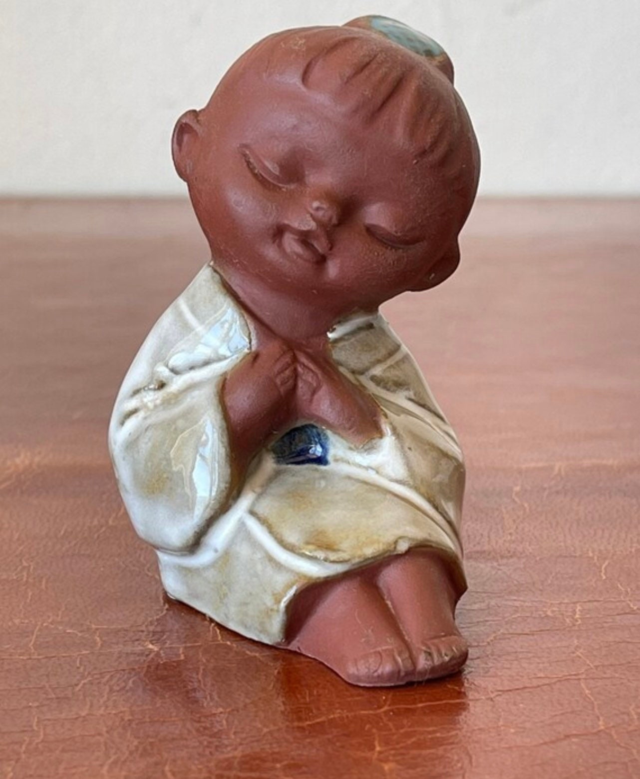 Japanese Clay Bisque Child Figurines Set of 2 Japan Seto