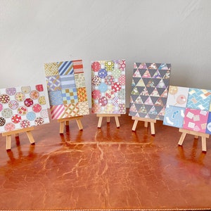 Japanese Origami Paper Greeting Cards Set of 5 Handmade 4x6 Cards and Envelopes Featuring 5 Different Japanese Brocade Designs PI002