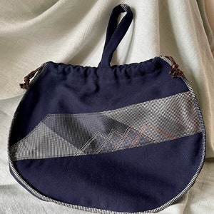 Vintage Kimono Fabric Wrist Sack Hand Bag Handmade Japanese Made with Organic Dyes and Hand Sewn SI1533