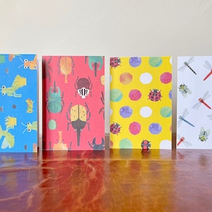 Insect Bug Illustration Greeting Cards Set of 4 Japanese Origami Paper Cards and Envelopes Featuring 4 Different Images PI007