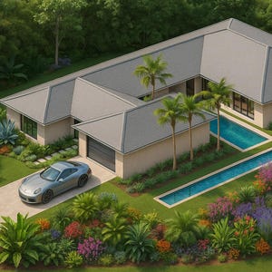Courtyard Home - Garage für 4 Autos - Resort - Villa