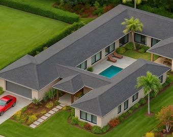 Casa con cortile in stile resort