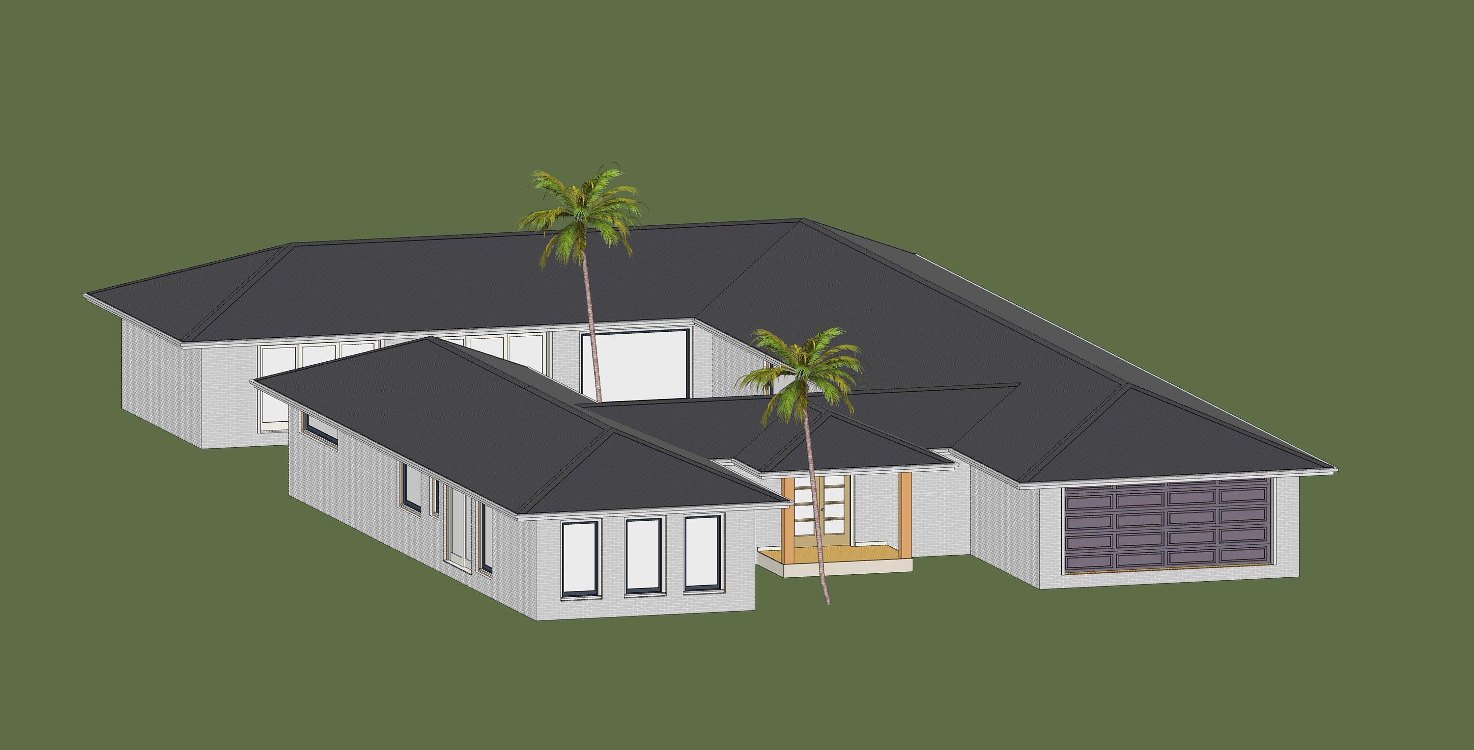 Courtyard Home Design Etsy