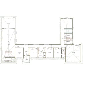Binnenplaats huis, U-vorm huis