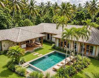 Casa in stile resort a forma di L