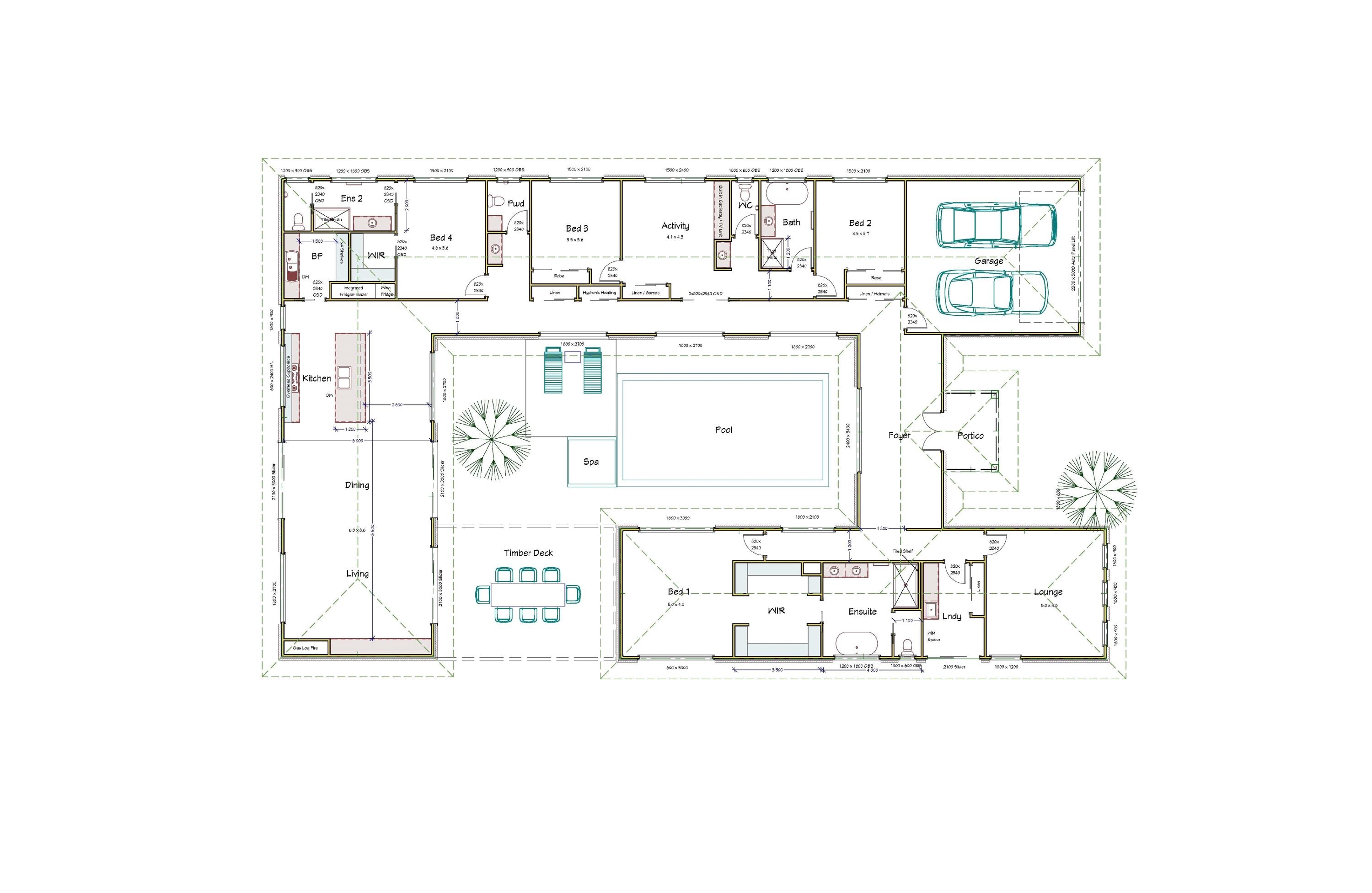 Modern U Shaped House Plans With Courtyard In Middle