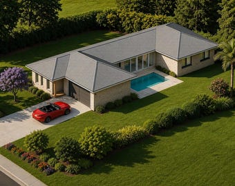 Casa minimalista con cortile interno