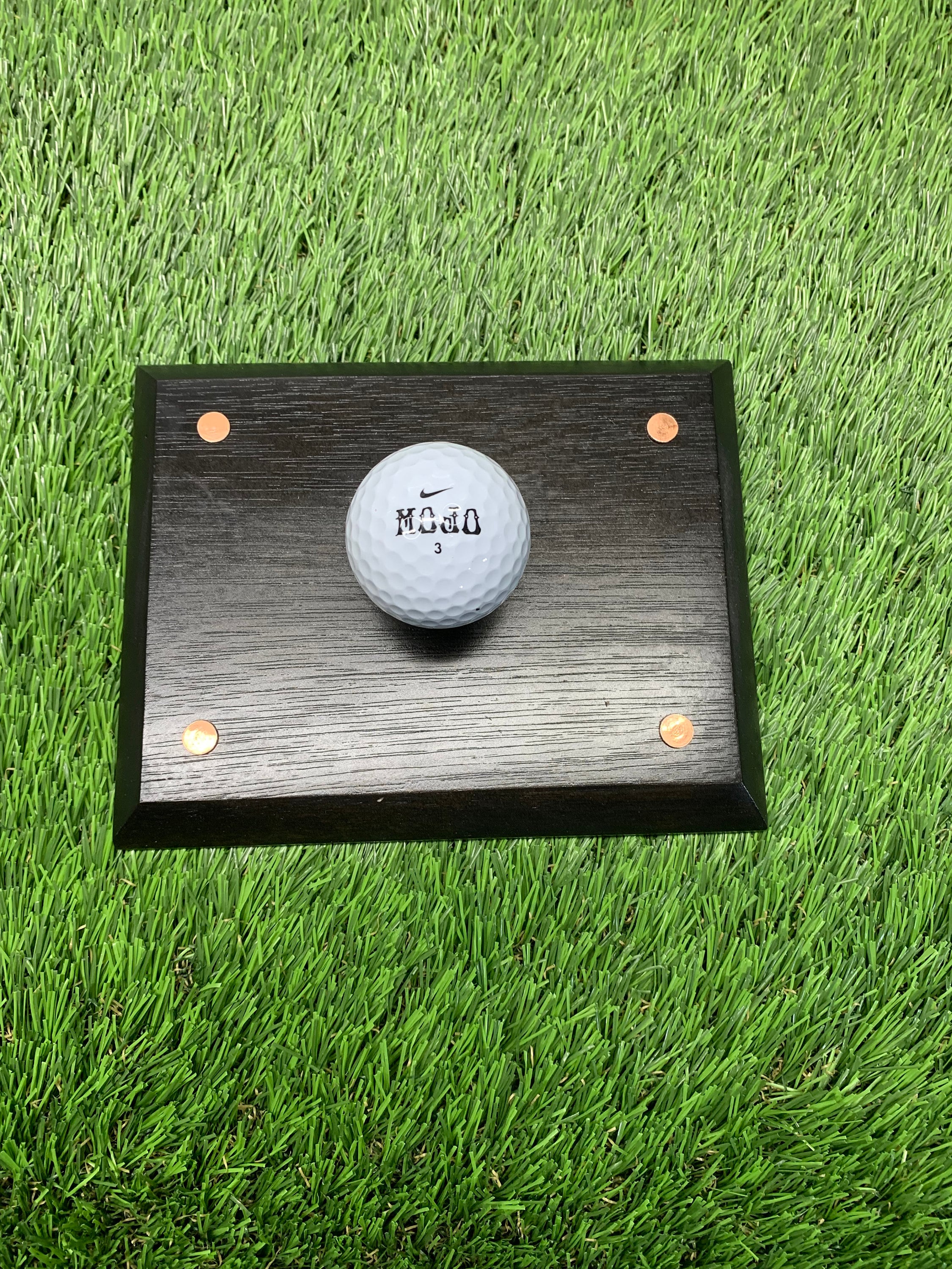 Golf Hat Rack, Coat Rack, Towel Rack Black Mahogany With Copper Accents. Great Gift for Golfer