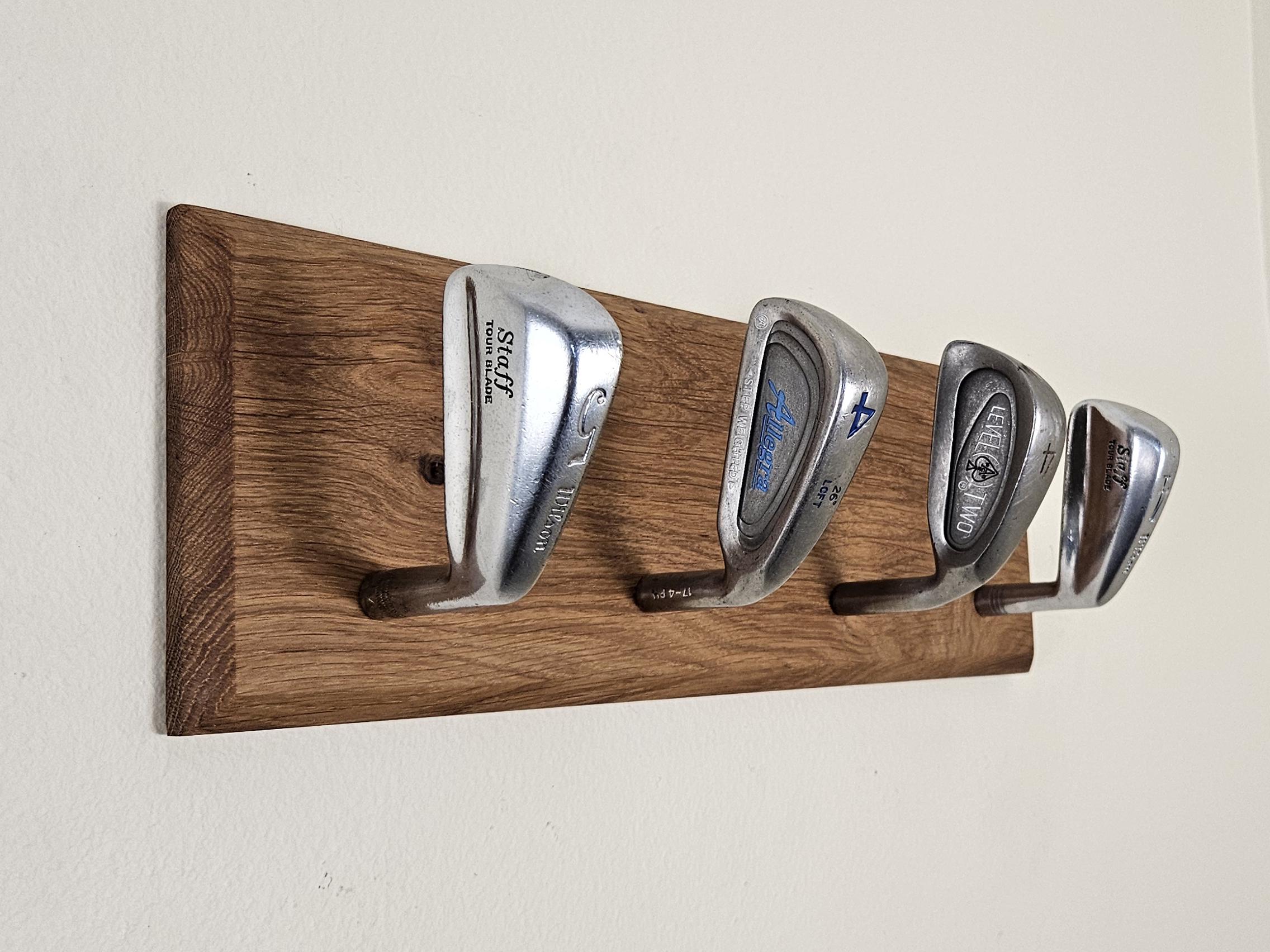Golf Club 4 Hook Coat Rack or Hat Rack, Great Gift For Golfers, Towel Rack, Golf Coach Gift