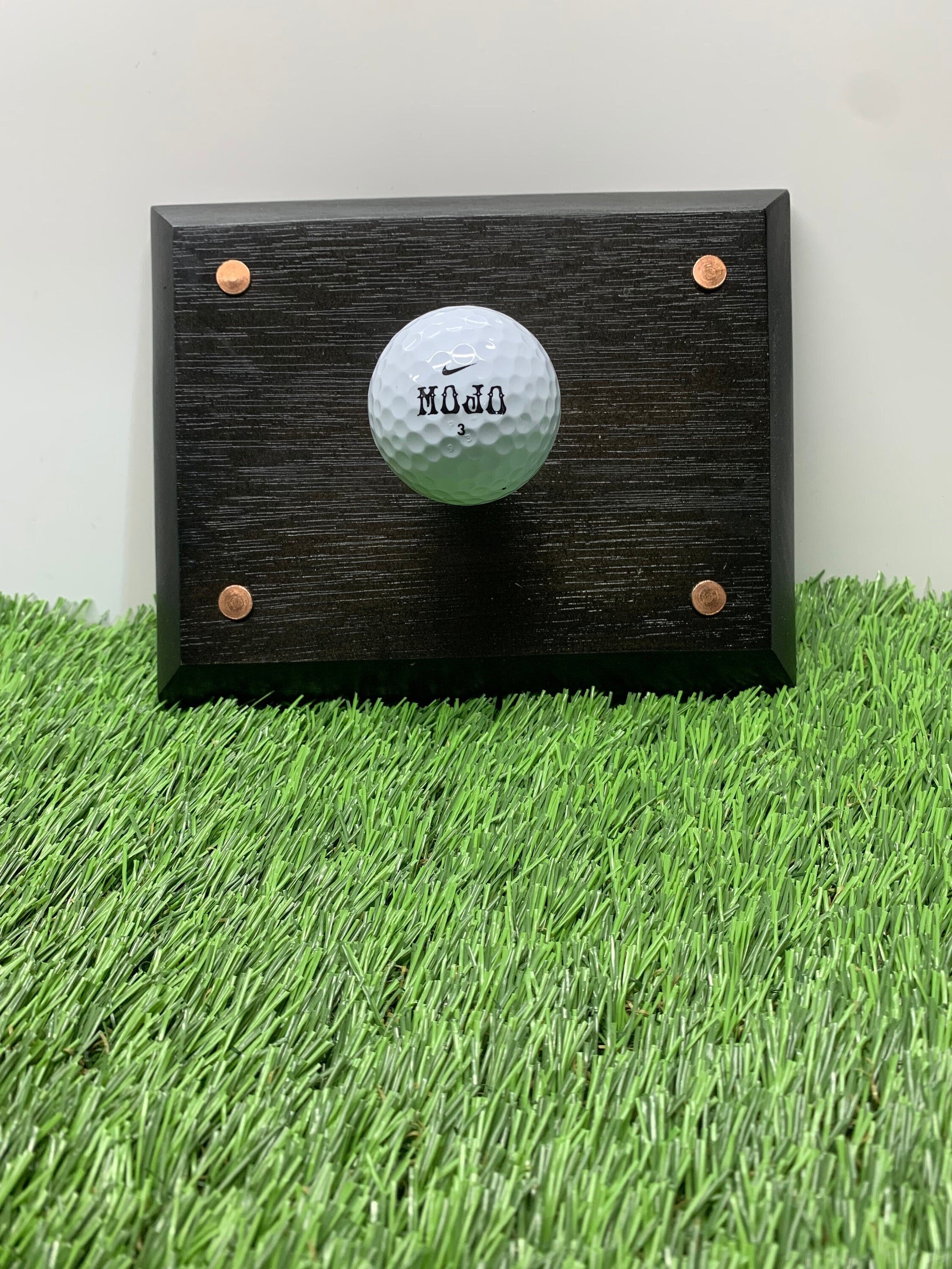 Golf Hat Rack, Coat Rack, Towel Rack Black Mahogany With Copper Accents. Great Gift for Golfer