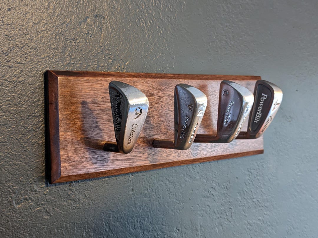 Golf Club 4 Hook Coat Rack or Hat Rack Great Gift for Golfers Towel Rack Golf Coach Gift Etsy