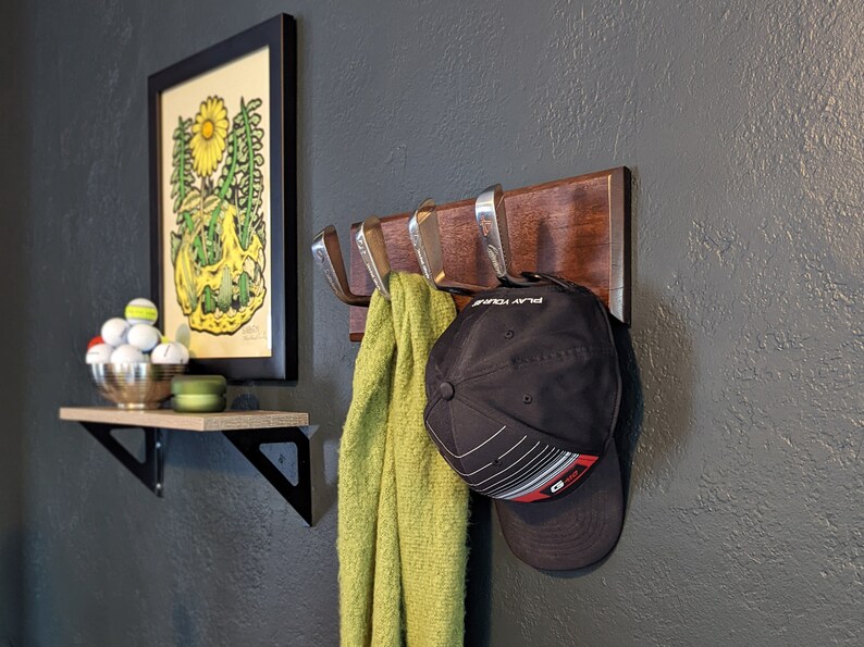 Golf Club 4 Hook Coat Rack or Hat Rack Great Gift for Golfers Etsy