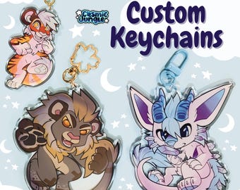 CUSTOM KEYCHAINS - Any Character, Graphic, Design | Cosplay, Fursuit, Oc, Made to Order, Unique, Furry,  Robotic, Anime, Original Character