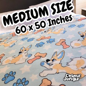 CUSTOM BLANKETS MEDIUM - High Quality, Ych, Character, Anime, Furry, Fursona, Any Style, Soft, Bedding, Throw