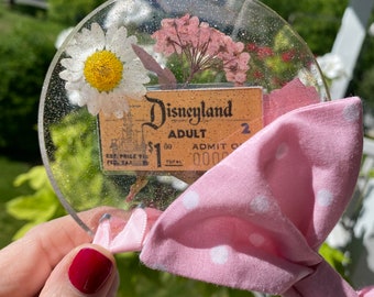 Floral Disneyland Opening Day Ticket Resin Mickey Ears