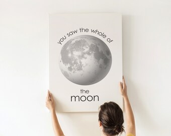 Hai visto tutta la luna - instant download printable wall art - minimalist typographic poster - Waterboys lyrics