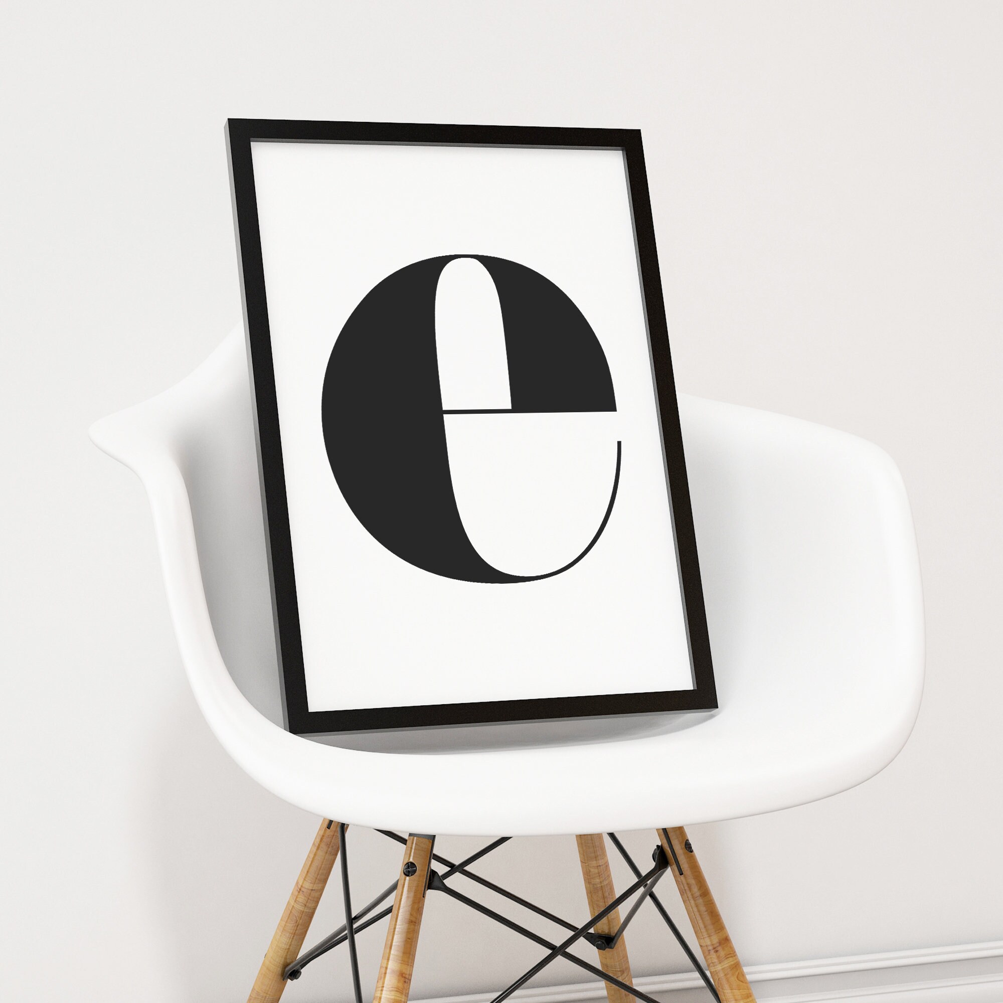 Big Initial Letter E - Instant Download Printable Wall Art - Black ...