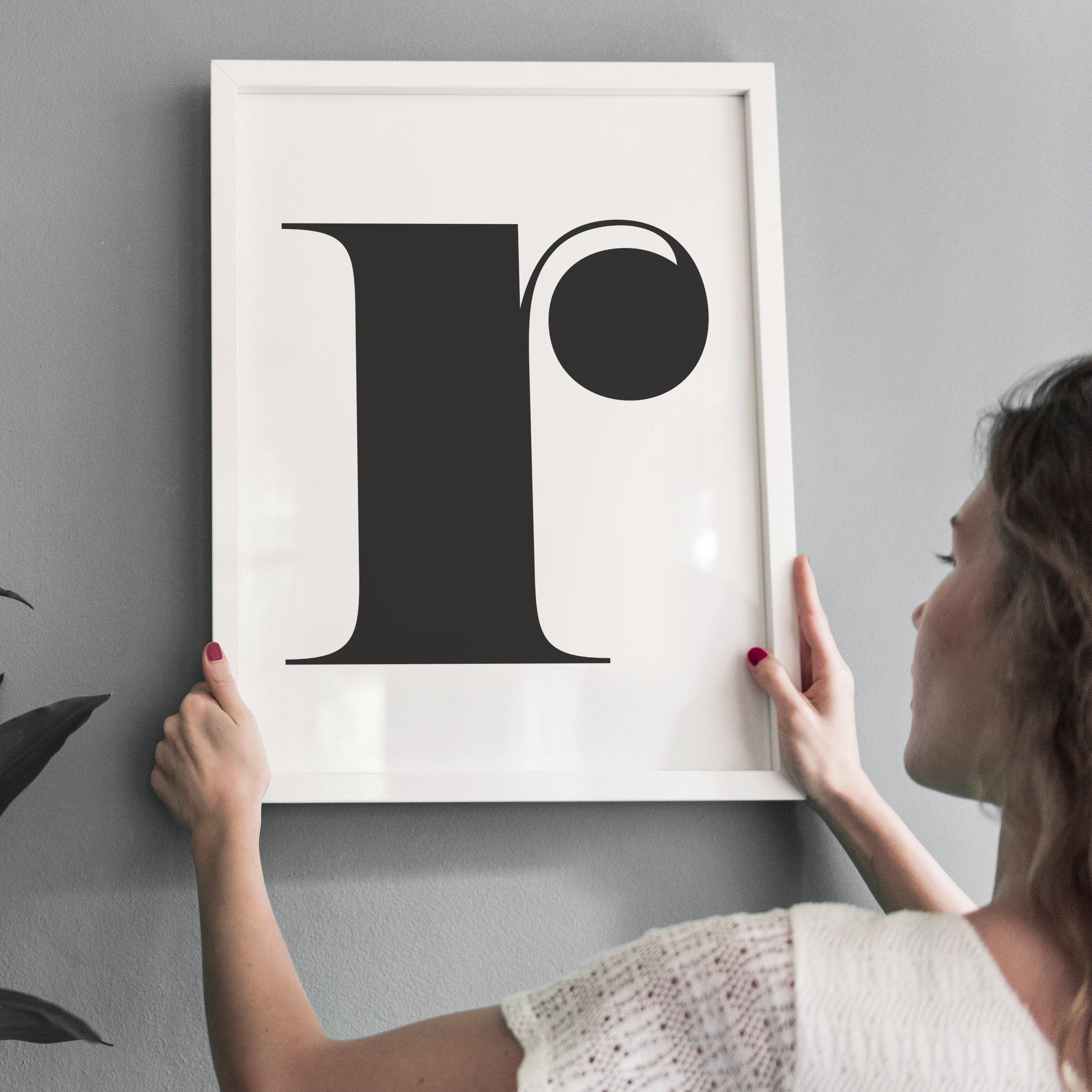 Big Initial Letter R - Instant Download Printable Wall Art - Black ...