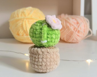 Mini cactus de ganchillo, suculenta amigurumi suave, planta artificial suave hecha a mano, pequeño accesorio de escritorio, decoración estética para estantes, regalo de cactus de peluche para niños