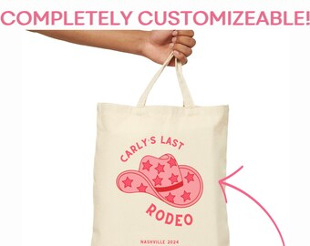 Last Rodeo Bachelorette Custom Tote Bag, Personalized Bachelorette Party Supplies, Customized Beach Bag for Bridesmaids and Bridal Party