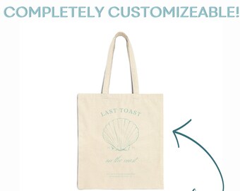 Custom Bachelorette Tote Bag, Personalized Bridesmaid Gifts Beach Canvas Bag, Cute Beach Bachelorette Gifts, Custom Bachelorette Favors