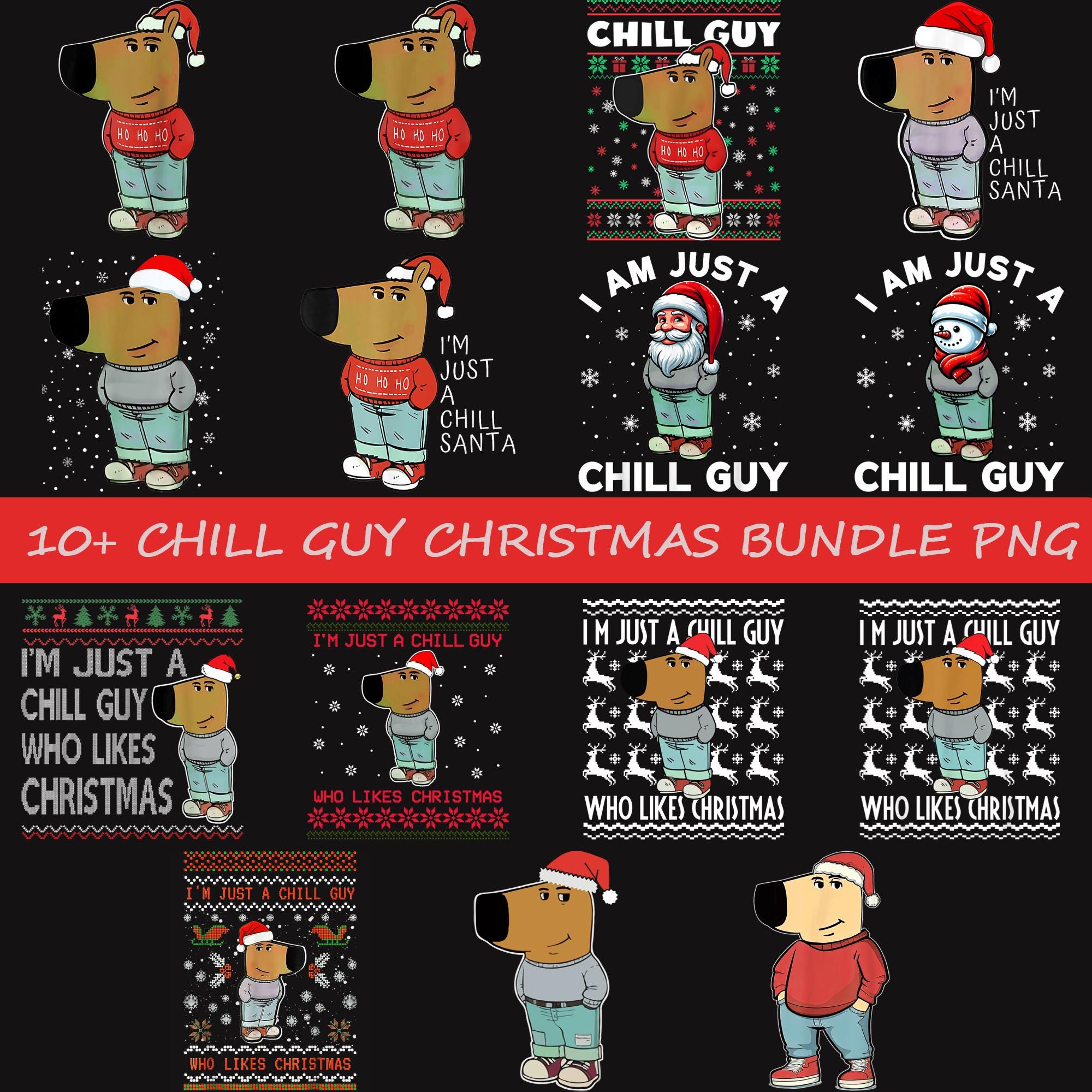 Chill Guy on Christmas Shirt - Etsy