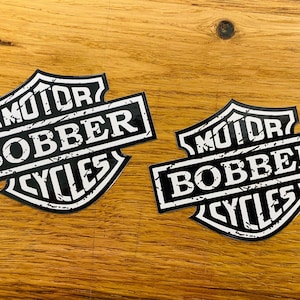 MOTOR BOBBER CYCLES Sticker Motorcycle Bike Tuning Tank Decal Sport Retro Black & White Decal Tank Helmet Chopper Cult Se60