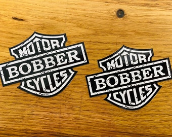 MOTOR BOBBER CYCLES Sticker Motorcycle Bike Tuning Tank Decal Sport Retro Black & White Decal Tank Helmet Chopper Cult Se60