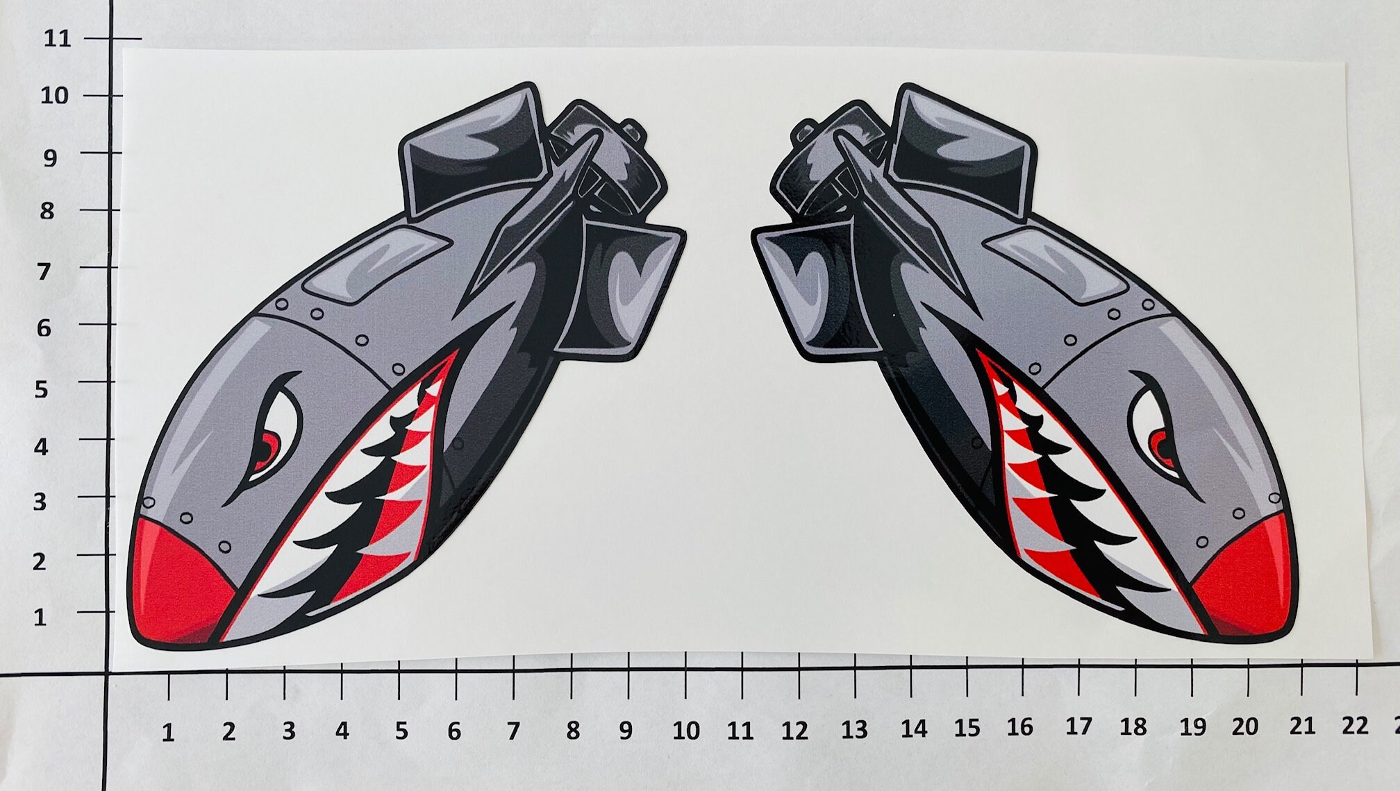 AIR BOMB Sticker Set of 2 US Airforce Shark Mouth Army Retro Flying ...