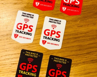 6x GPS TRACKING Sticker Security Bike Bicycle Safety E Scooter Bus Warning Safety Motorcycle Car SET Note Attention Film