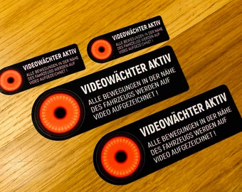 4x GUARD MODE Sticker Video Guard Tesla Security Car GPS Anti Theft Security Precaution Decal Warning Note Car Se49