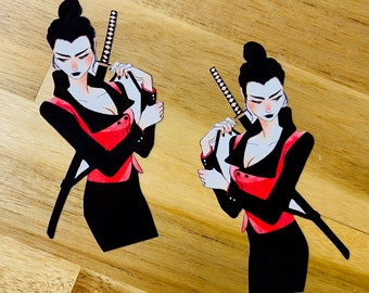 JDM Japan Samurai Sticker 2x Sticker Set Decal Youngtimer Car Cult Performance Turbo Motorsport Pin Up Girl Racing Drift V8 Turbo Se65