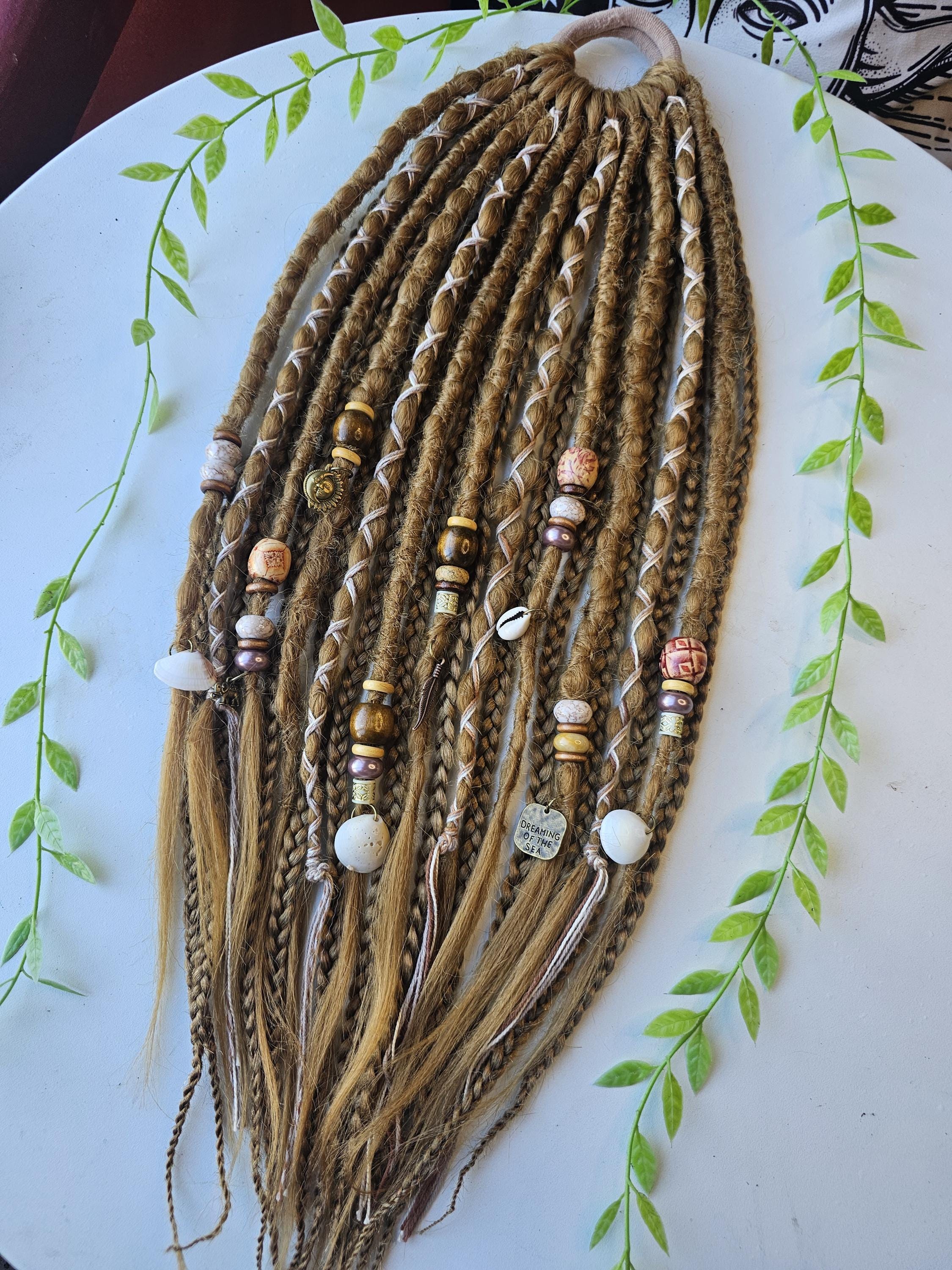 24 22 Inch Dreadlock & Braid Extension Pony, Yellow Jade and Jasper ...