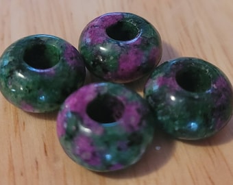 4 Ruby Zionite Crystal Dread Braid Beads