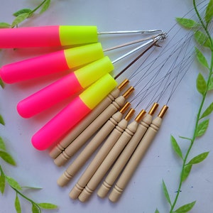 Bead Threading Kit. 2 pieces eith Loop Threader and Latch Hook Dreadlock Bead Threader. Crotchet Hook Dread Braid Knitting Tool