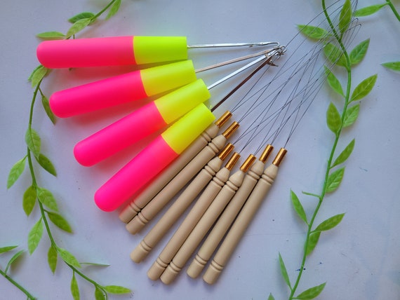 Bead Threading Kit. 2 pieces eith Loop Threader and Latch Hook Dreadlock Bead Threader. Crotchet Hook Dread Braid Knitting Tool
