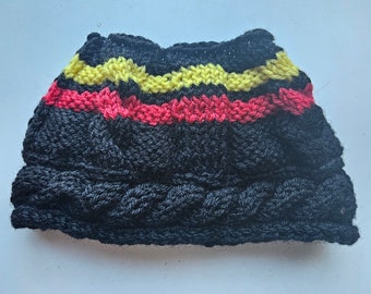 Indigenous Australian aboriginal Color Dreadlock / Pony Tail Beanie, looser fit for extra comfort and Dread Room, Rastafari Style