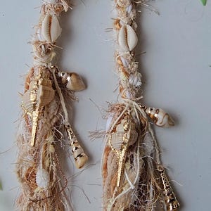 Long Seashell Hair Wrap With Mixed Shells. Beachy Style Dread Wrap ...