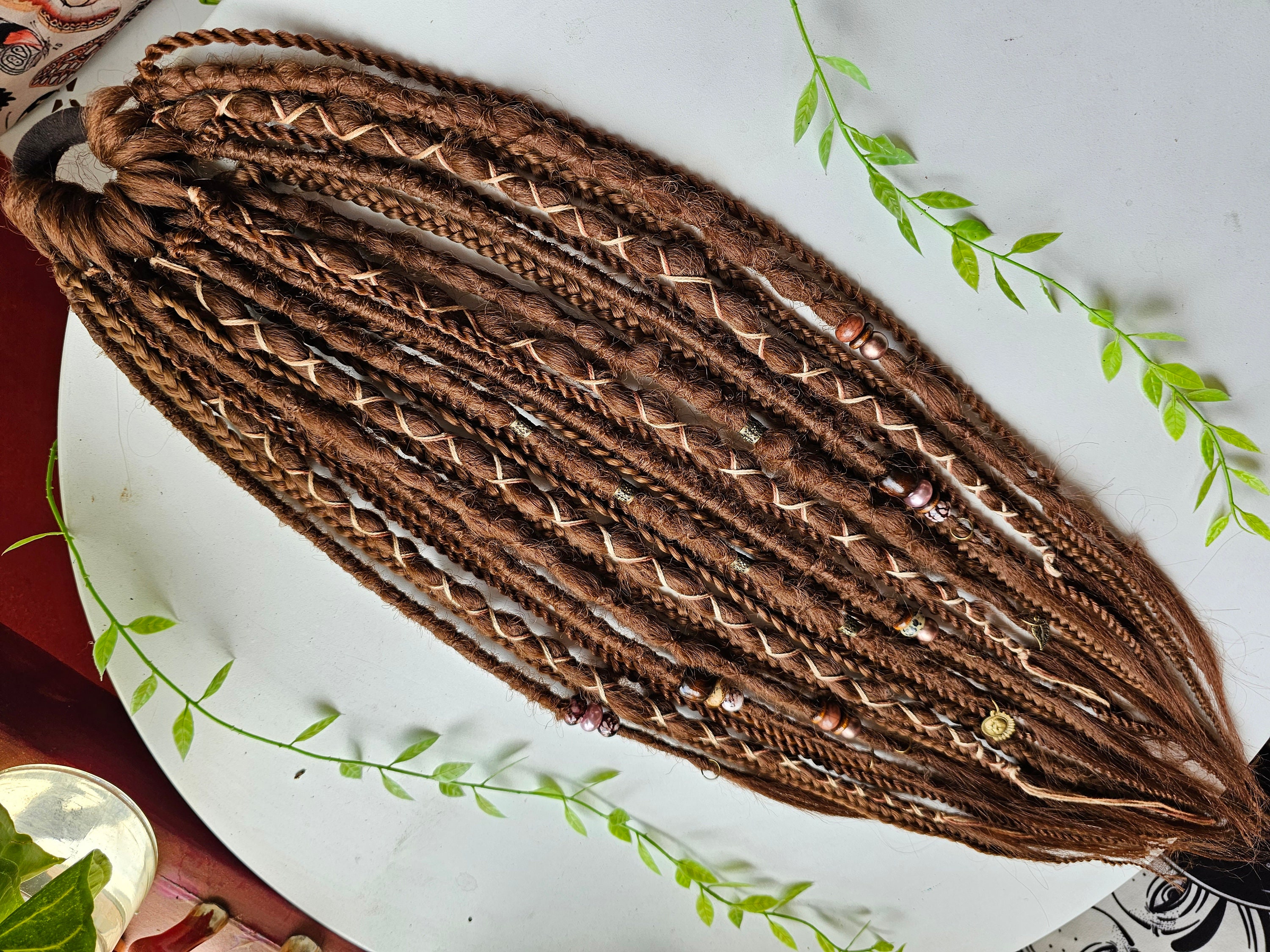 Caribe Moonstone Dread Pony™ – 26” Boho Luxe Ponytail Extension Blond Crochet Dreadlocks Ponytail Extension, Boho Viking  main image 4