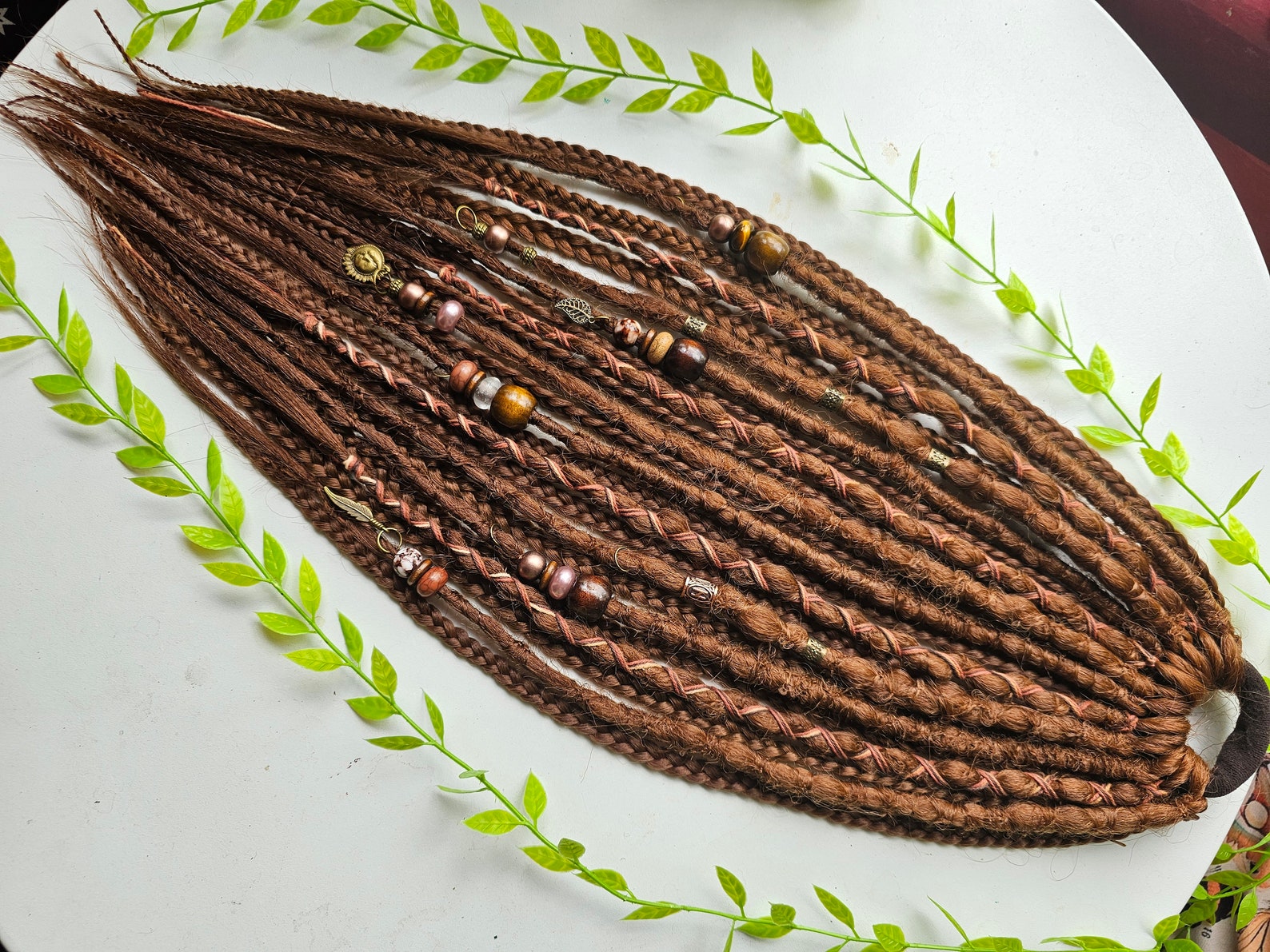 24 20-22inch Dreadlock Pony Tail. Long Brown Dread Extensions , Braids ...