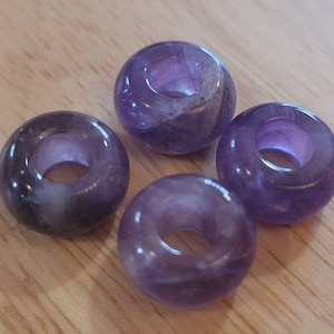 4 Amethyst Crystal Dread Braid Beads