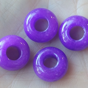 4 Purple Agate Crystal Gem Stone Dread Braid Beads