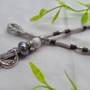 Crescent Moon Silver and mixed grey Fairy Lock Hair Wrap Extension